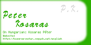 peter kosaras business card