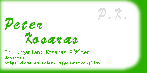 peter kosaras business card